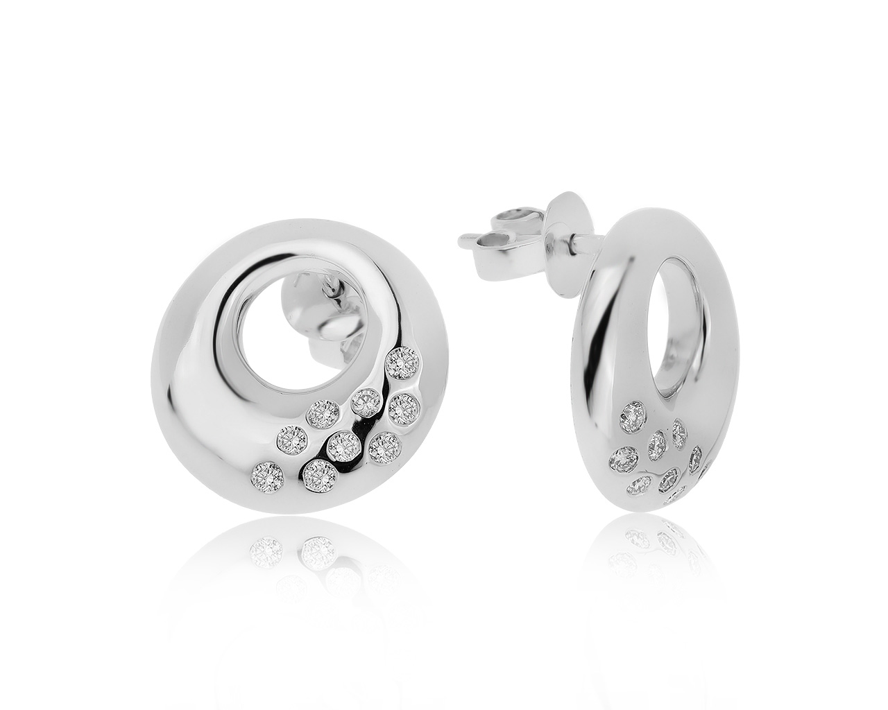 Потрясающие золотые серьги с бриллиантами 0.30ct
