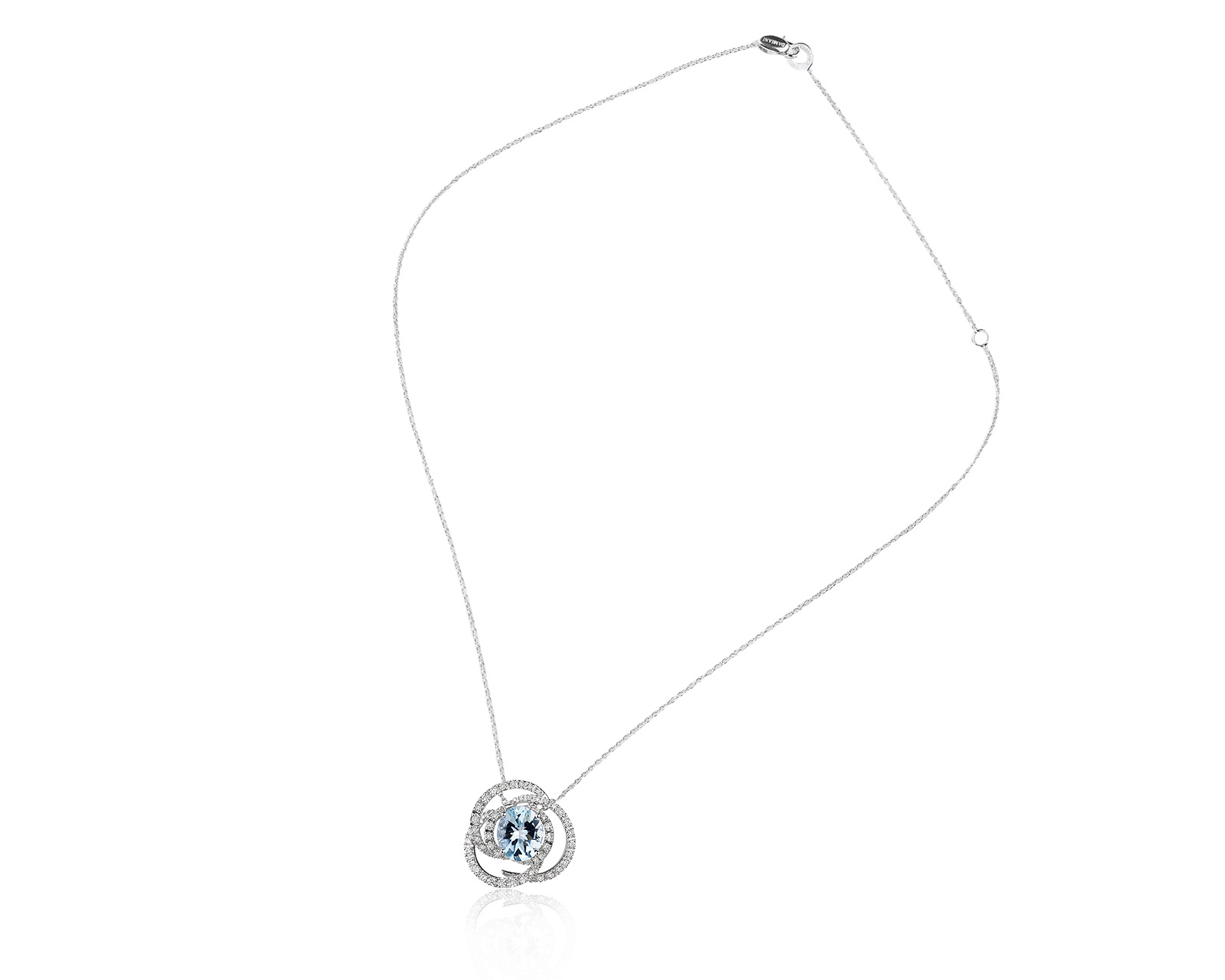Оригинальное золотое колье с аквамарином 4.50ct Damiani Rose