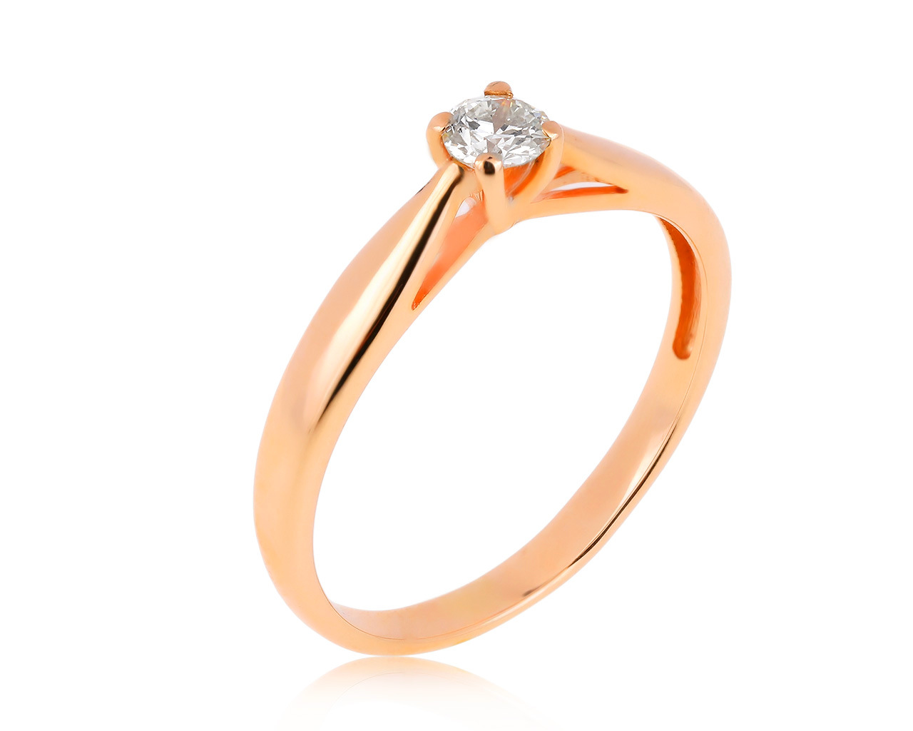 Красивое золотое кольцо с бриллиантом 0.15ct 190517/4
