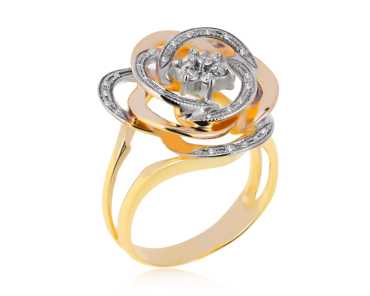 Потрясающее золотое кольцо с бриллиантами 0.22ct 271020/11