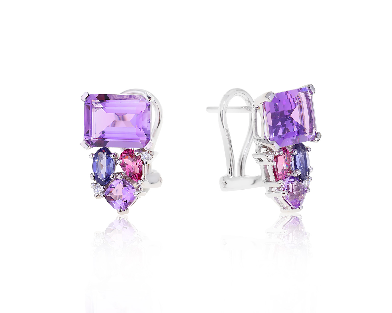 Золотые серьги с цветными камнями 4.86ct 070524/4