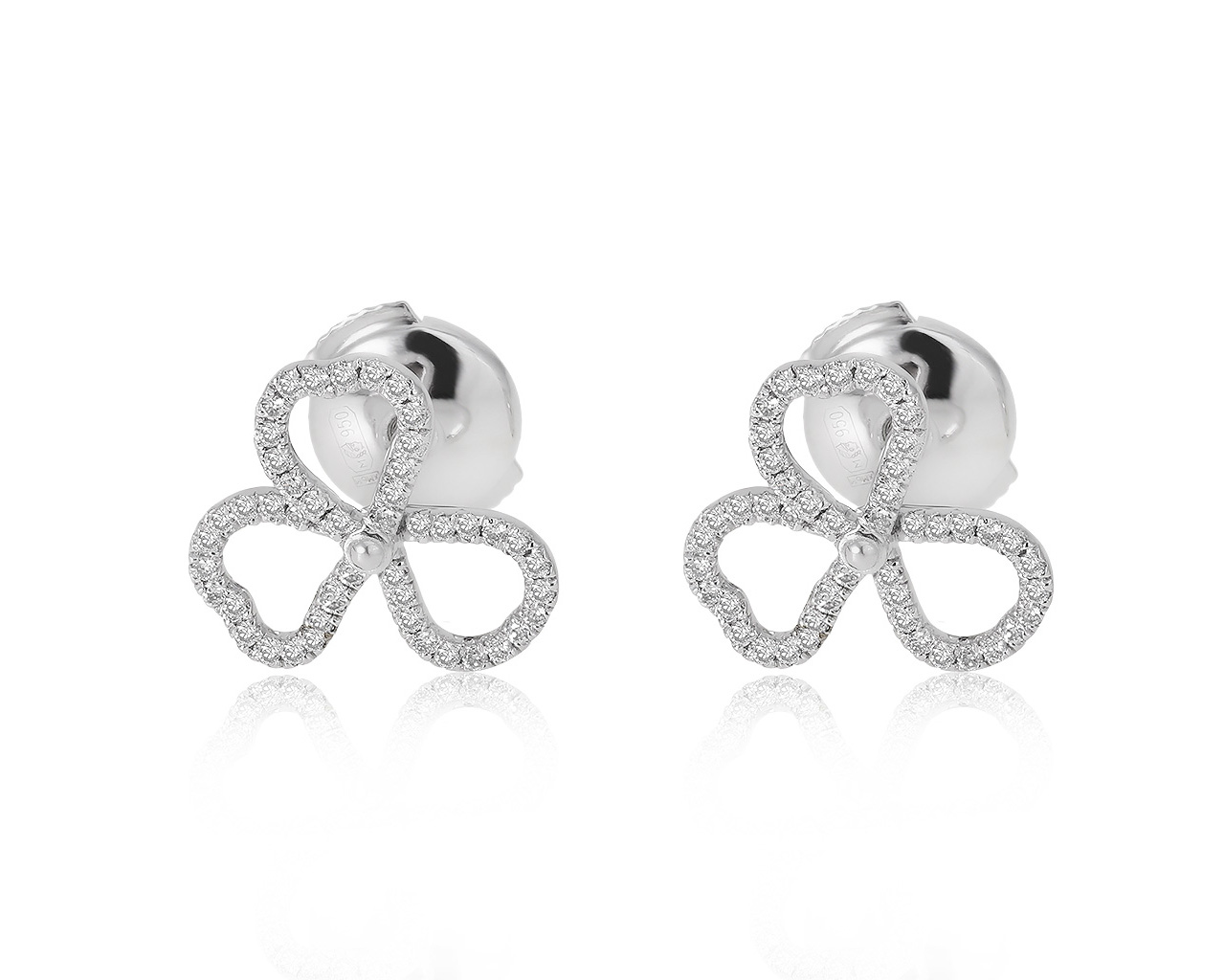 Оригинальные платиновые серьги с бриллиантами 0.24ct Tiffany&Co Paper Flower 271120/3