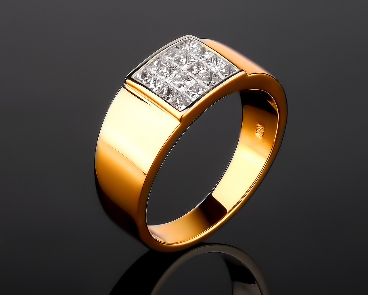 Замечательное золотое кольцо с бриллиантами 1.01ct 140417/5