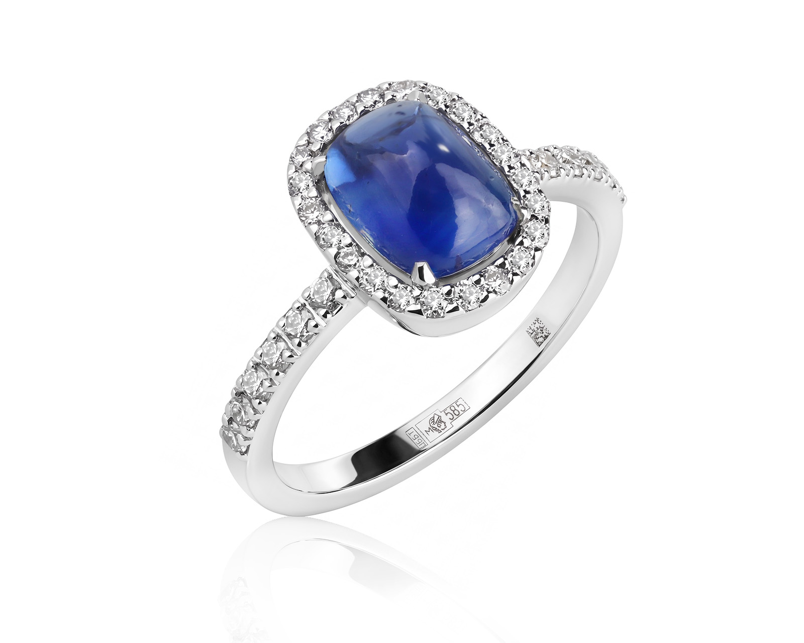 Золотое кольцо с сапфиром 2.34ct и бриллиантами 0.29ct 020826/ПКМ443
