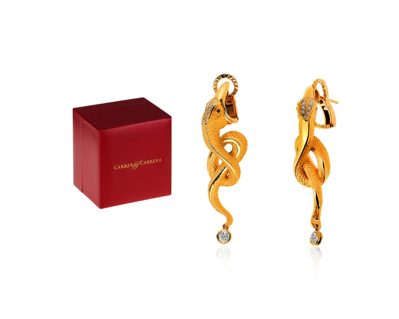 Оригинальные золотые серьги с бриллиантами 0.55ct Carrera y Carrera
