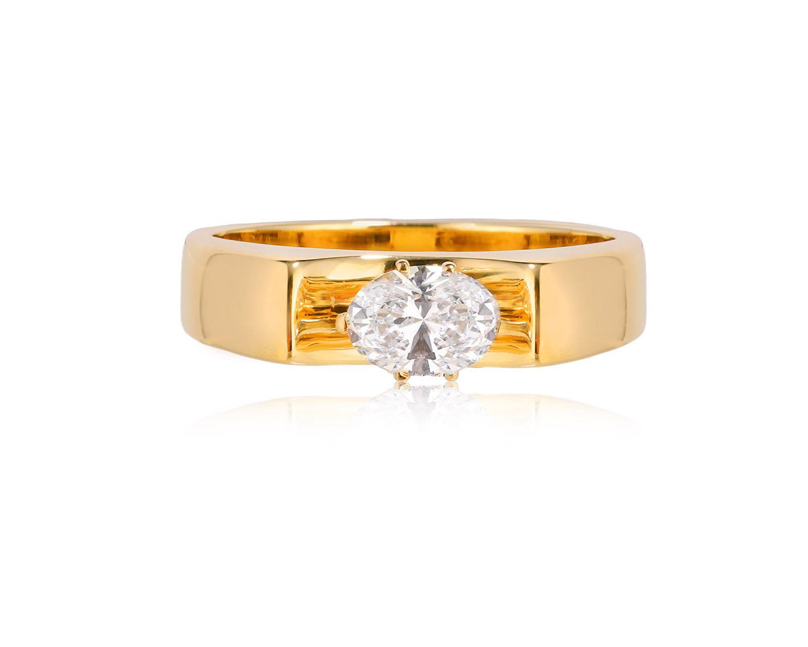 Золотое кольцо с бриллиантом 0.46ct