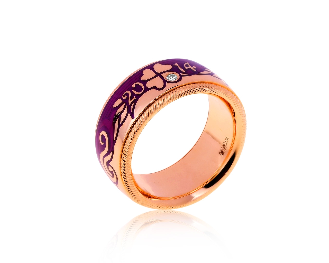 Оригинальное золотое кольцо с бриллиантами 0.03ct Wellendorf 170220/7