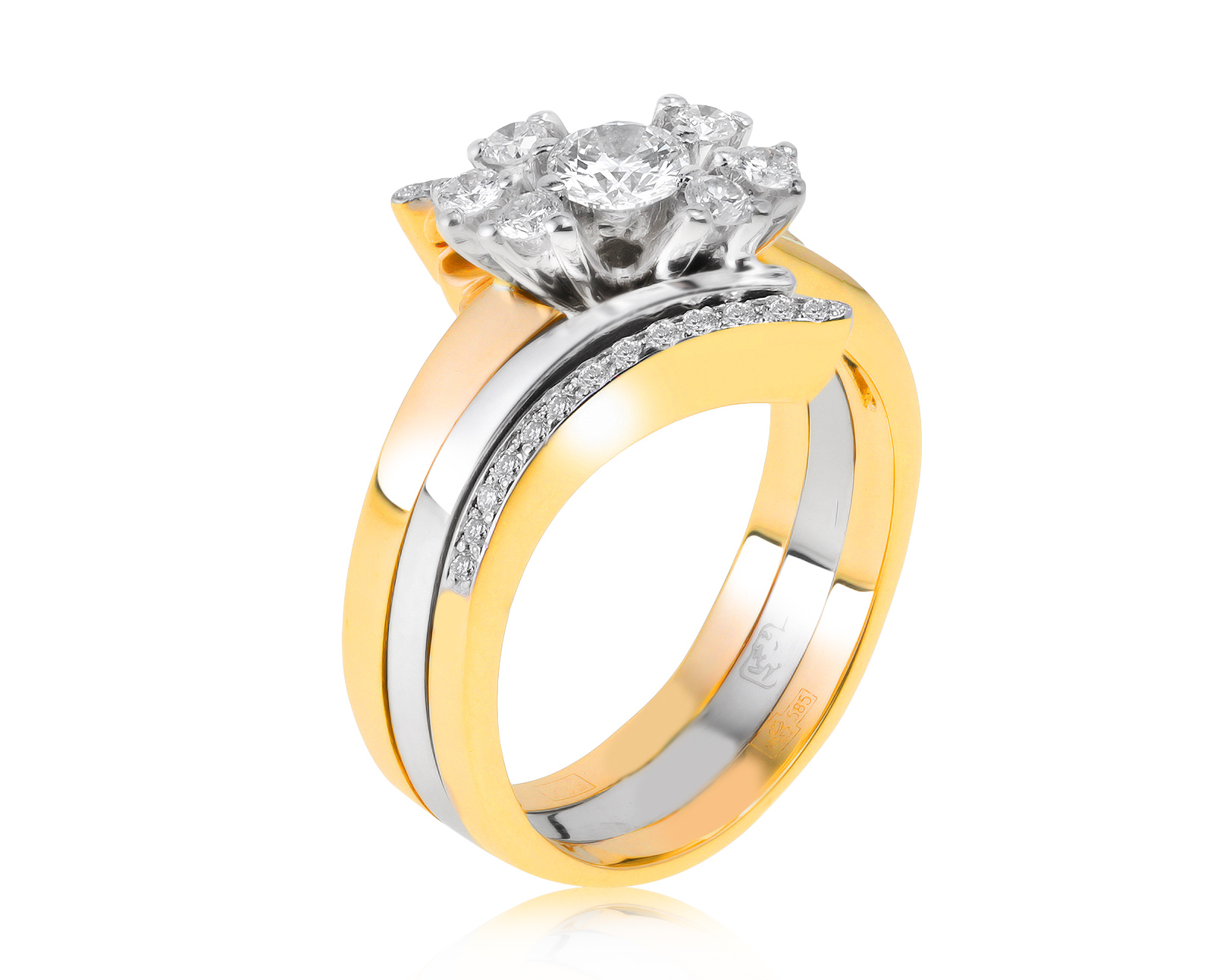 Завораживающее золотое кольцо с бриллиантами 0.64ct 230721/1