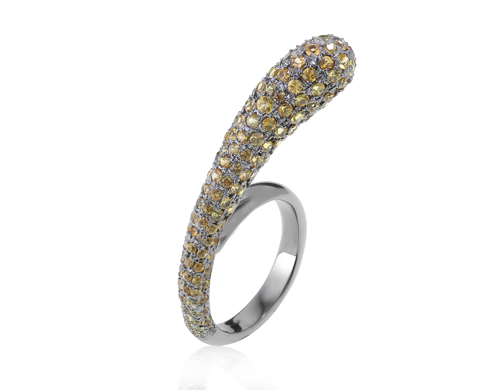 Прекрасное золотое кольцо с сапфирами 4.23ct