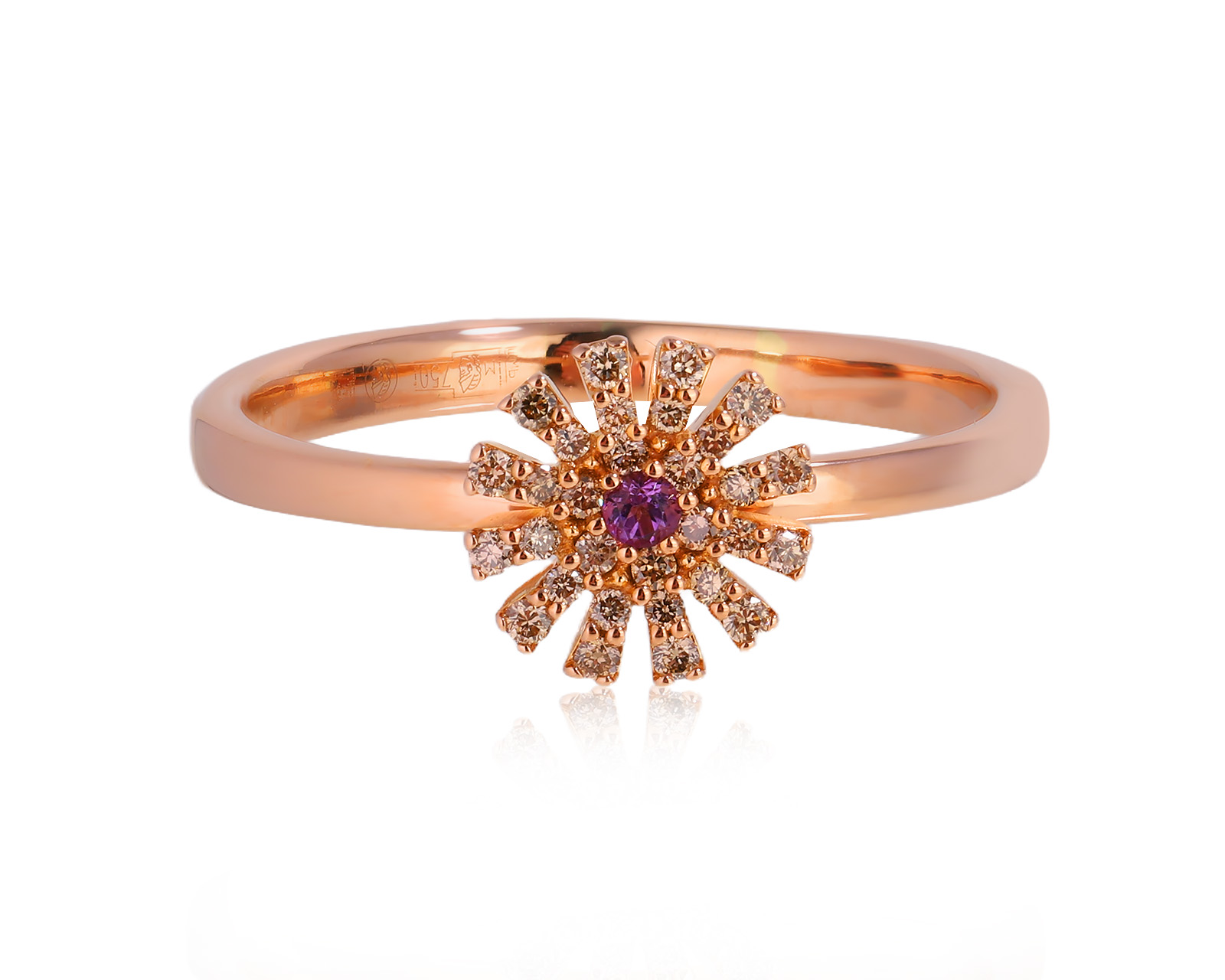 Оригинальное золотое кольцо с бриллиантами 0.12ct Damiani Margherita 270525/1