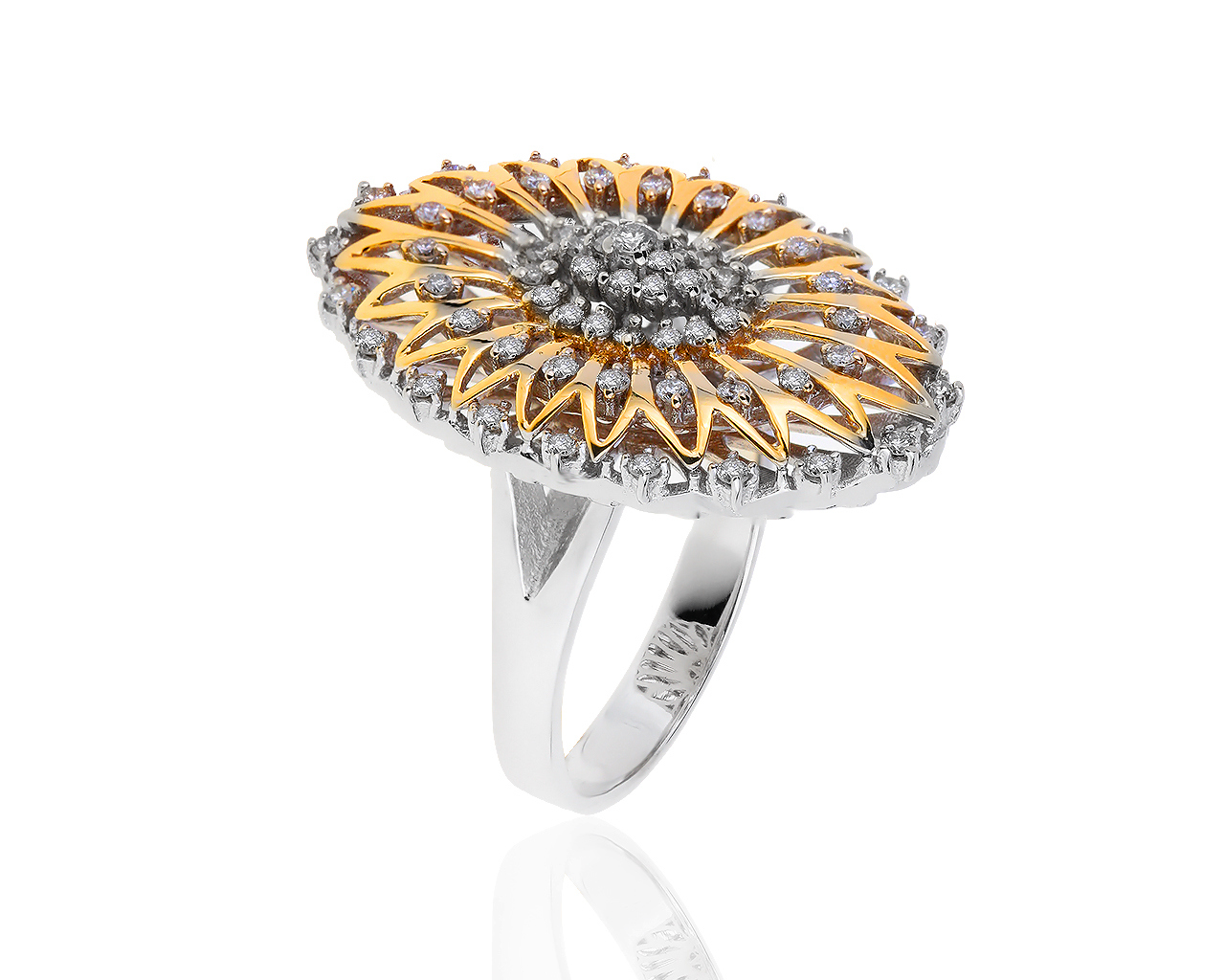 Праздничное золотое кольцо с бриллиантами 1.08ct 290519/1