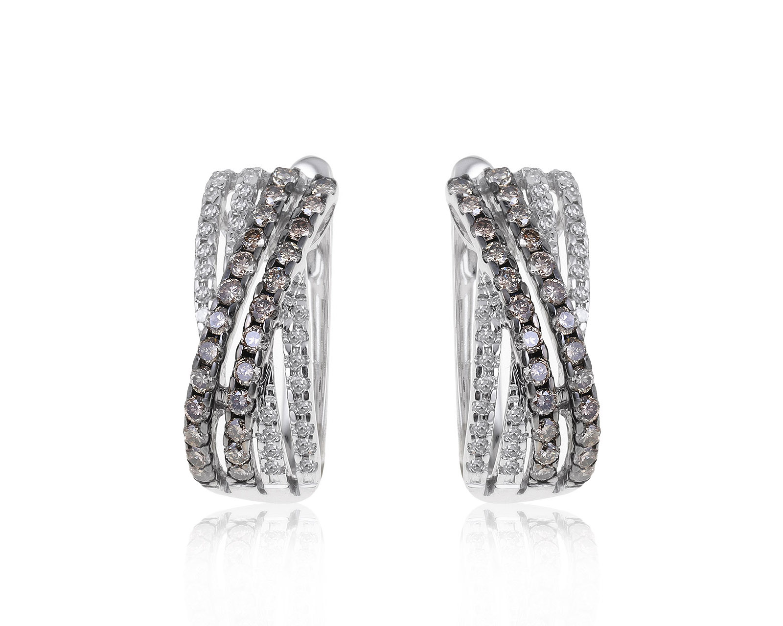 Изящные золотые серьги с бриллиантами 0.75ct