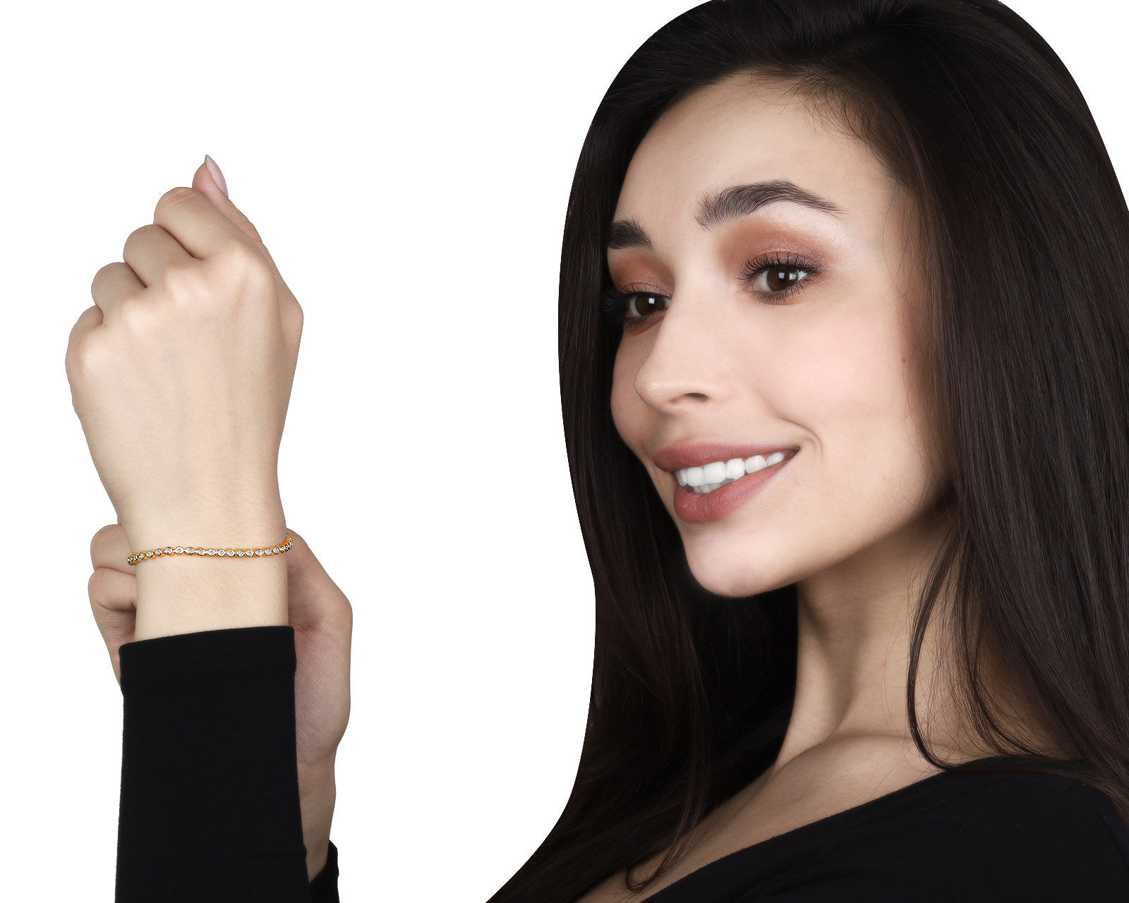 Превосходный золотой браслет с бриллиантами 0.90ct