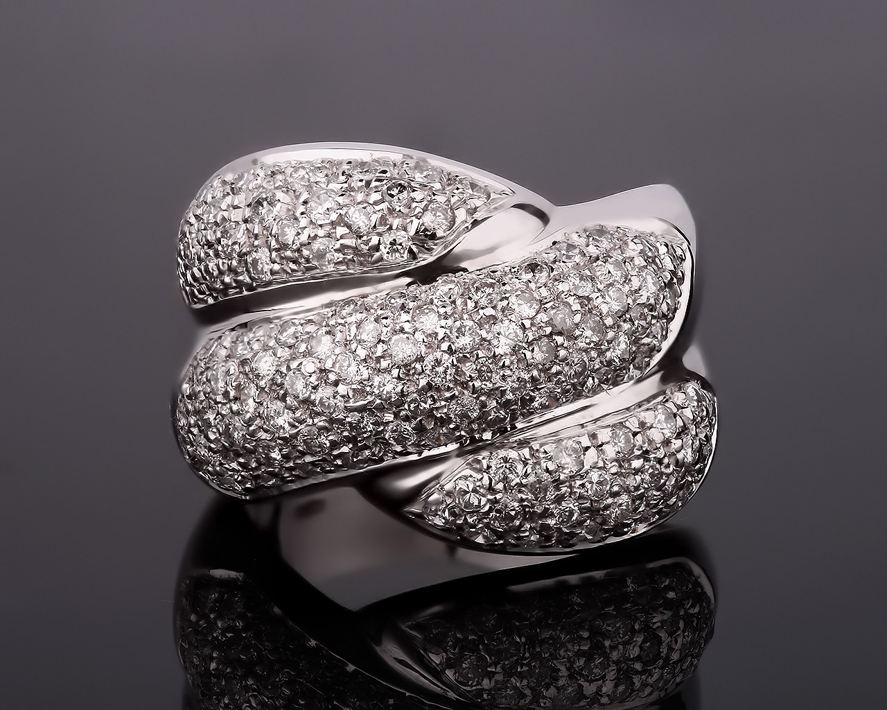 Золотое кольцо усыпанное бриллиантами 1.30ct 211017/2