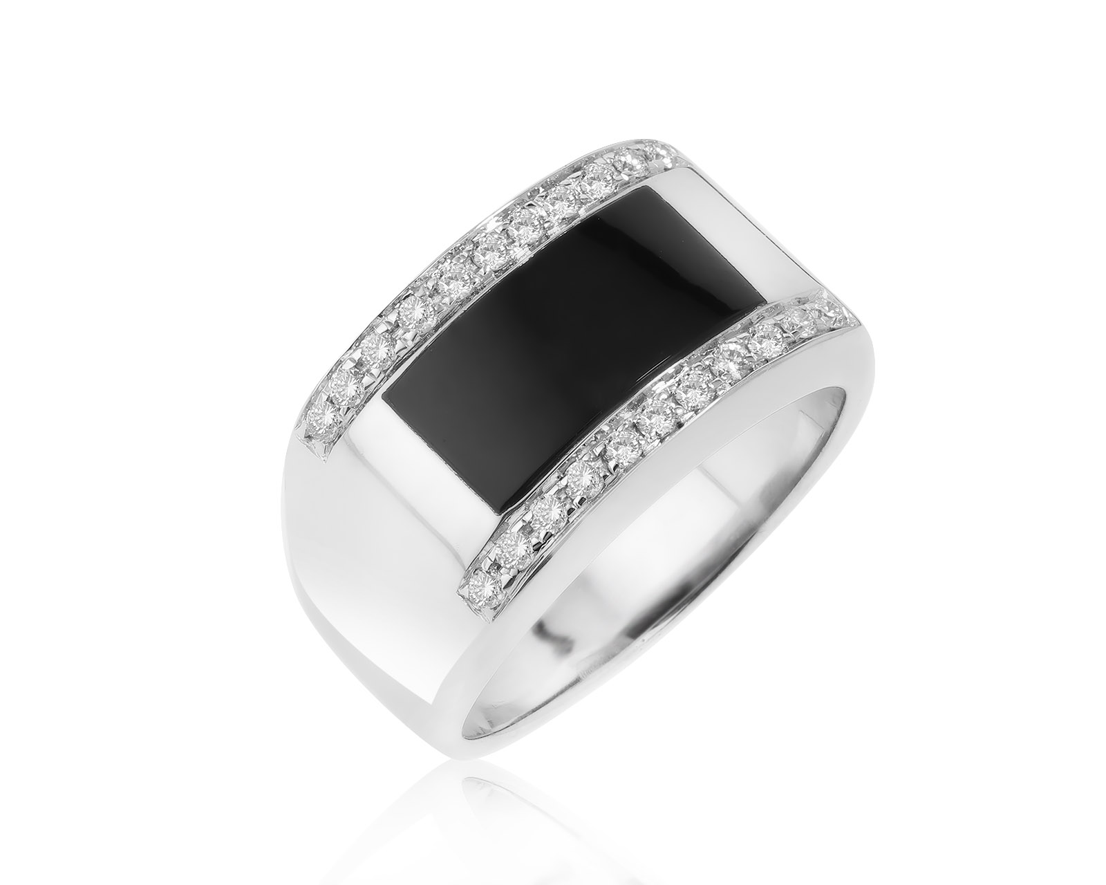 Элегантное золотое кольцо с ониксом 2.72ct 050222/4 Элегантное золотое кольцо с ониксом 2.72ct 050222/4