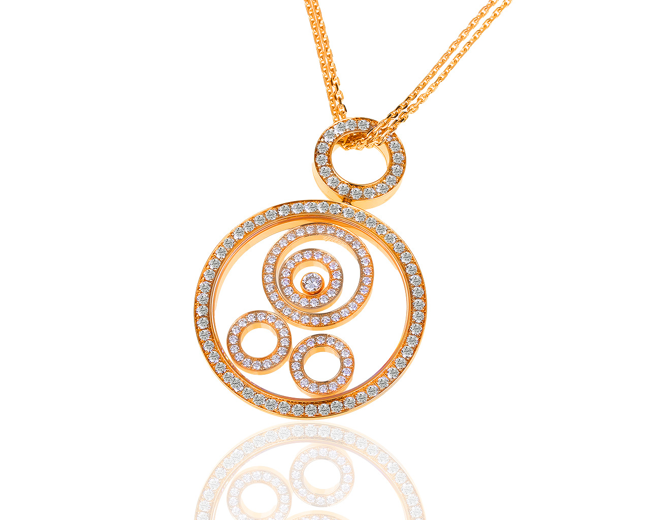 Золотой кулон с бриллиантами 1.67ct Chopard Happy Spirit 011118/3