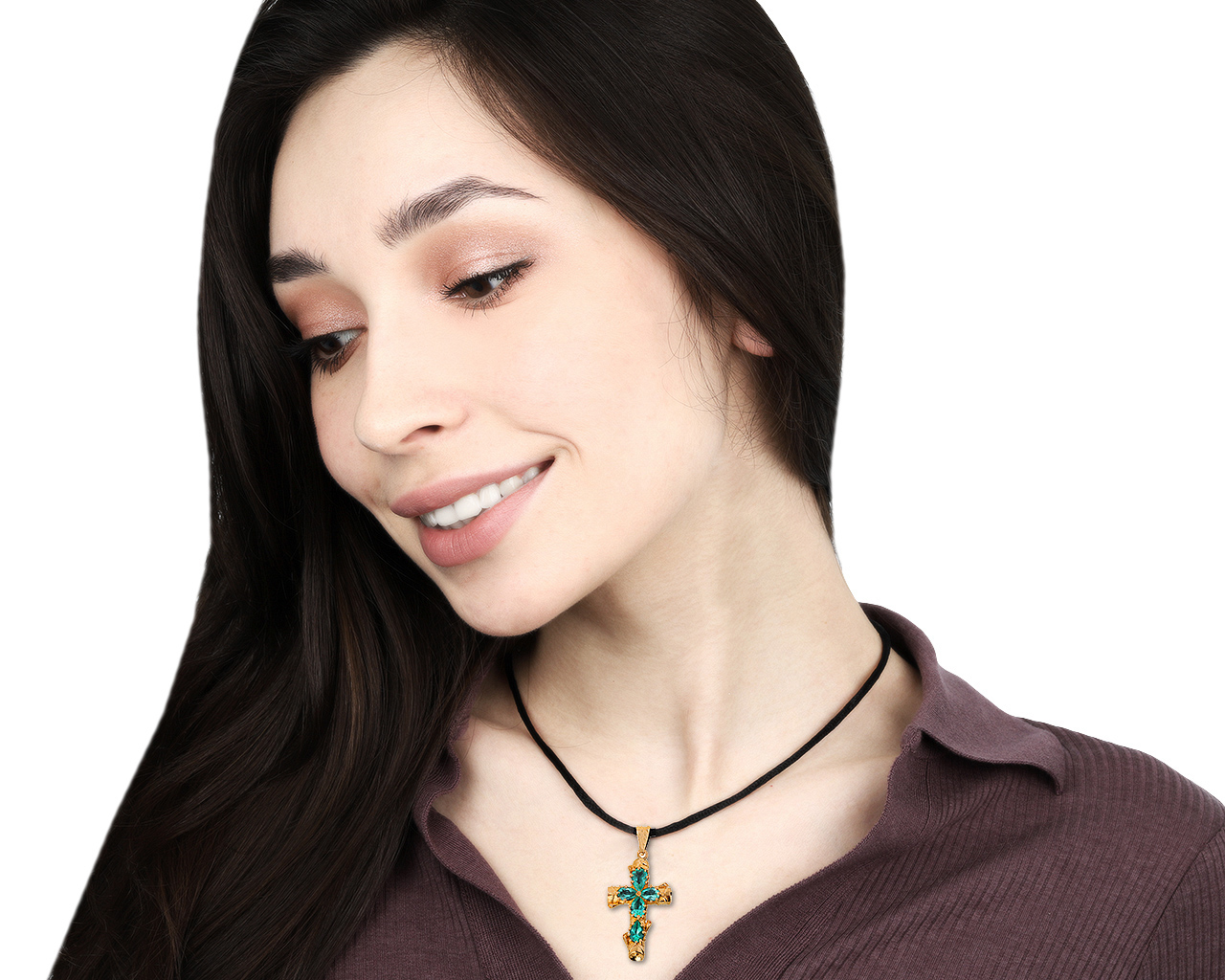 Достойный золотой кулон с изумрудами 2.70ct