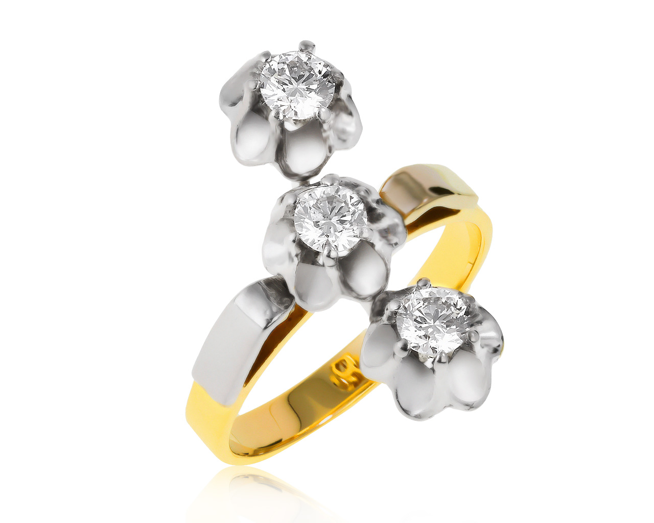 Нарядное золотое кольцо с бриллиантами 0.71ct СССР 170521/9