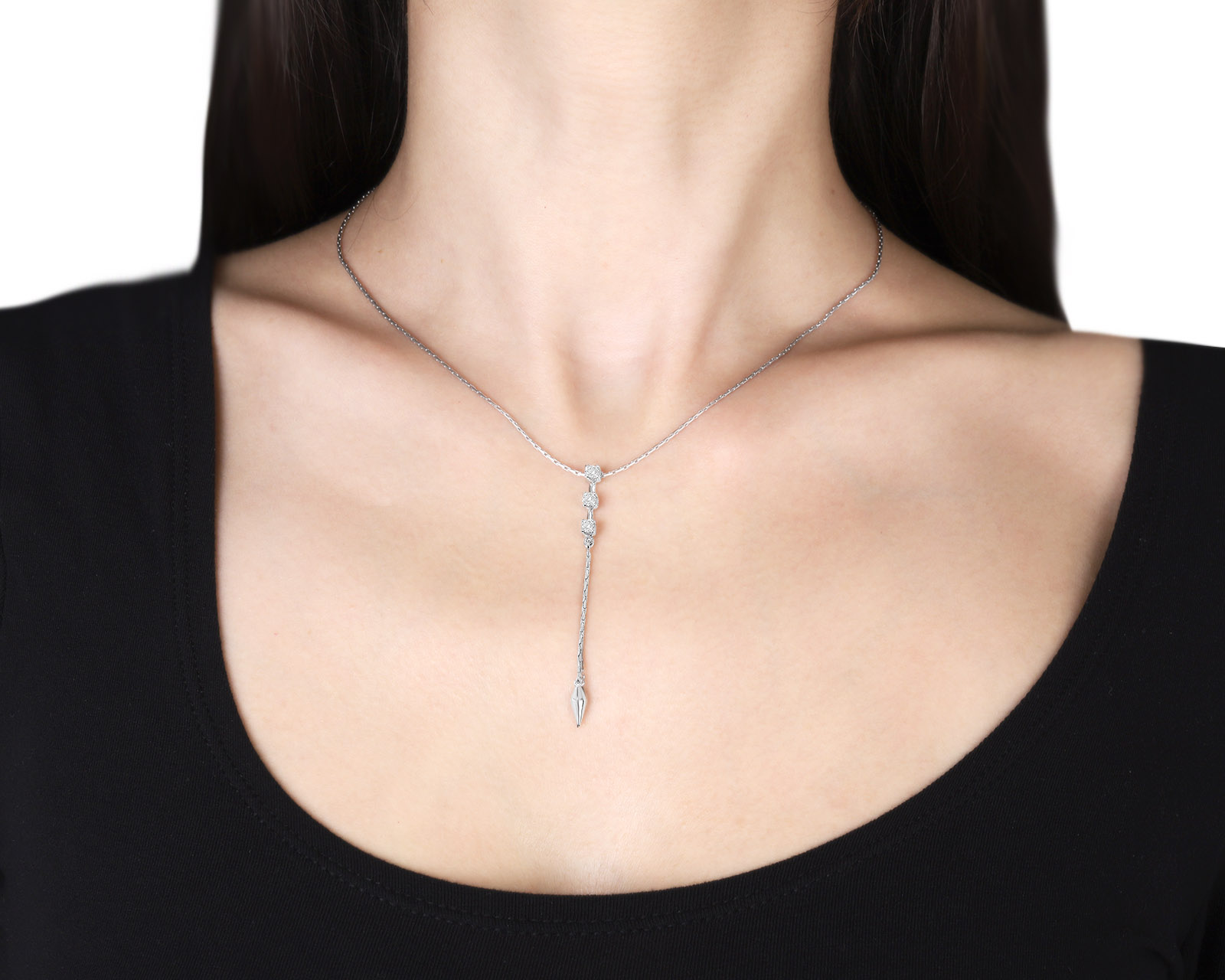 Золотое колье с бриллиантами 0.33ct