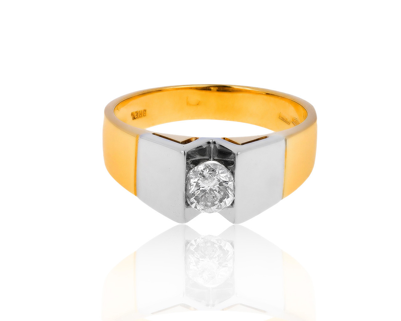 Оригинальное золотое кольцо с бриллиантом 0.63ct Guerci Pallavidini