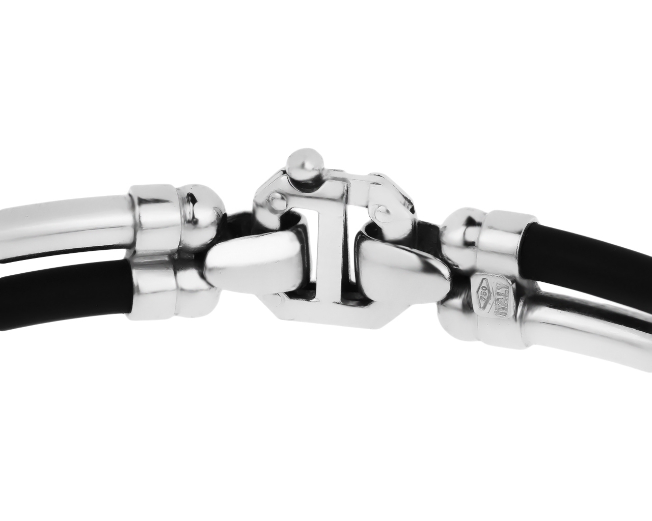 Итальянский браслет из золота и каучука 260319/3