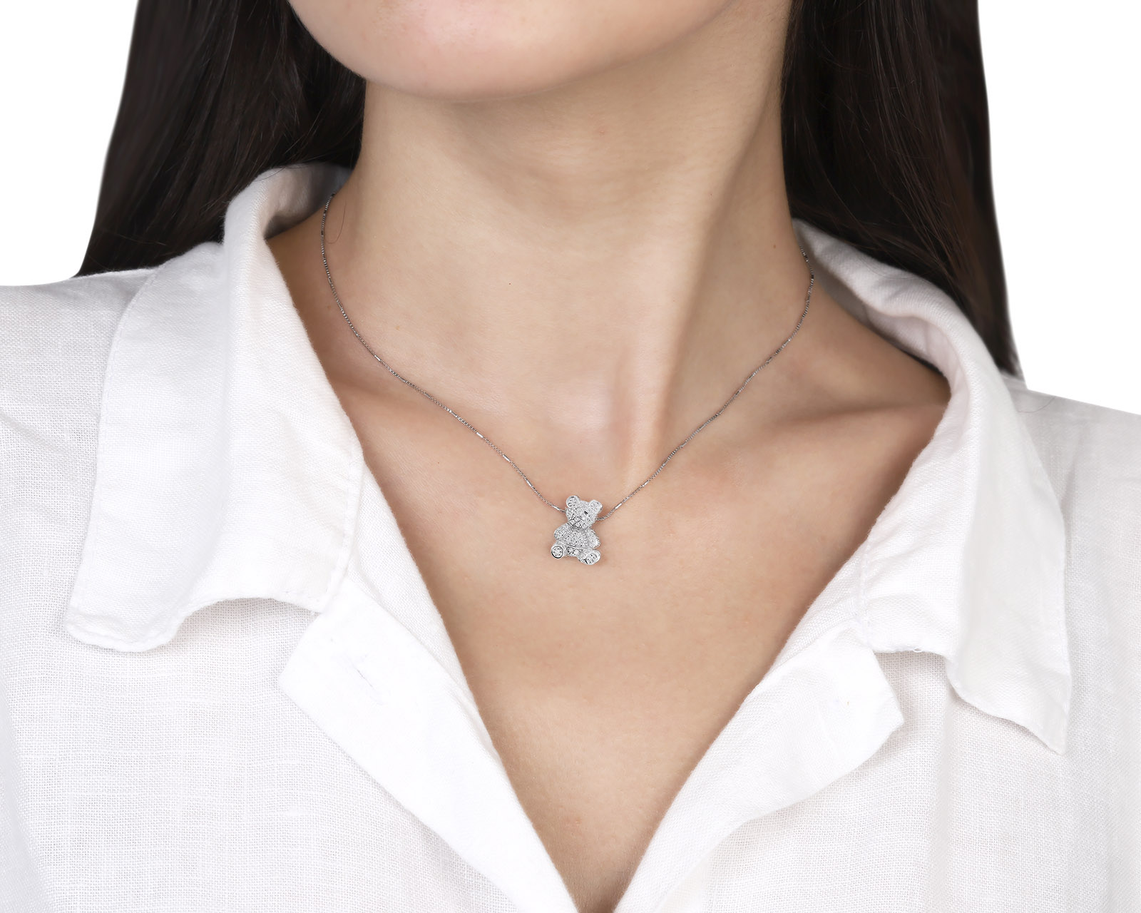 Романтичное золотое колье с бриллиантами 0.29ct