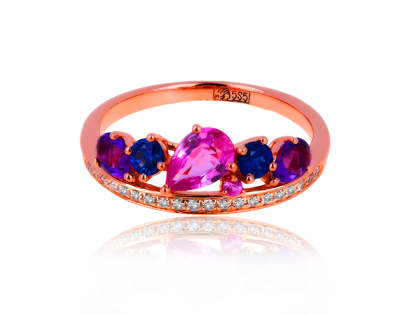 Прелестное золотое кольцо с бриллиантами 0.06ct 070919/6 Прелестное золотое кольцо с бриллиантами 0.06ct 070919/6