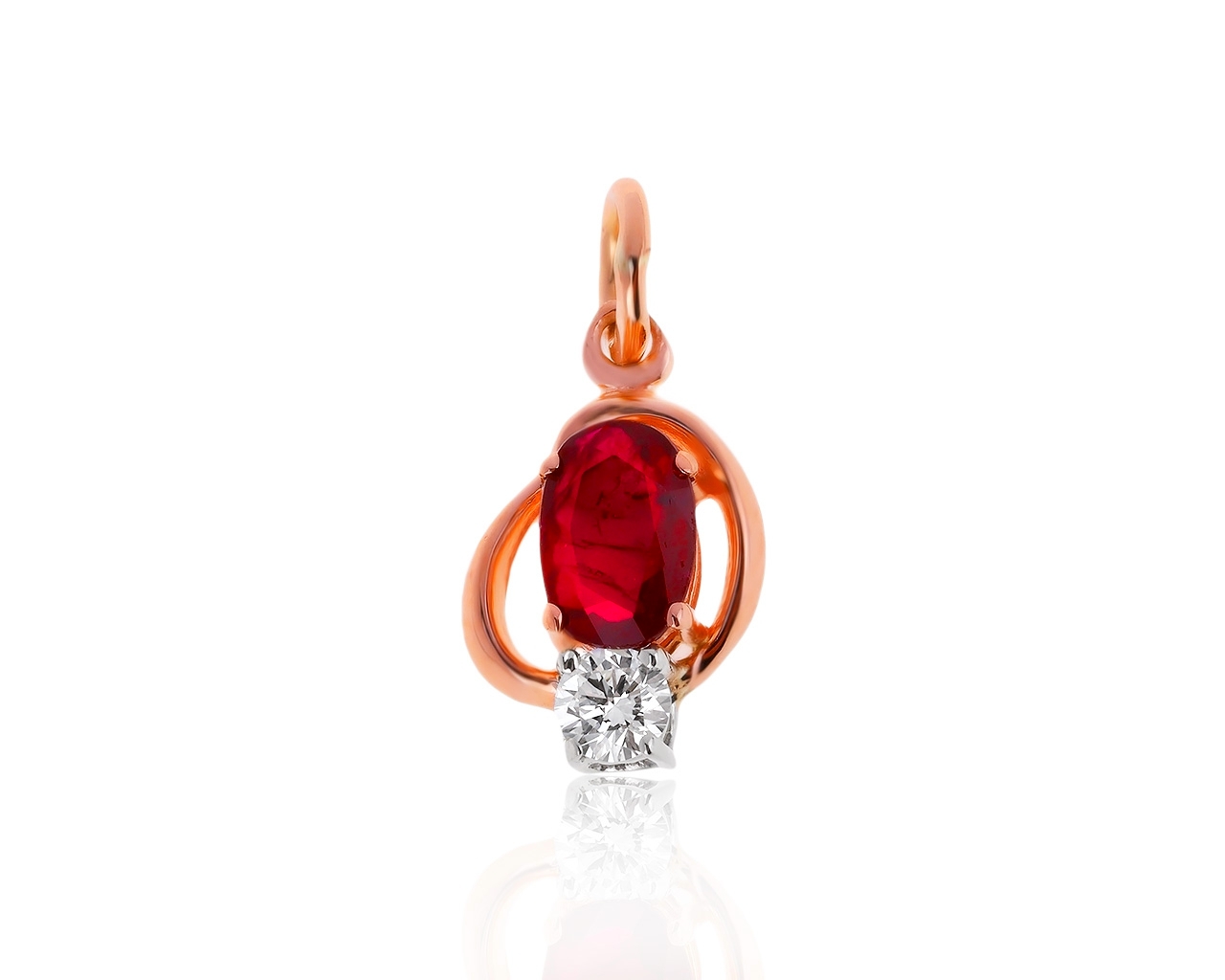 Красивый золотой кулон с рубином 0.33ct 100320/6 Красивый золотой кулон с рубином 0.33ct 100320/6