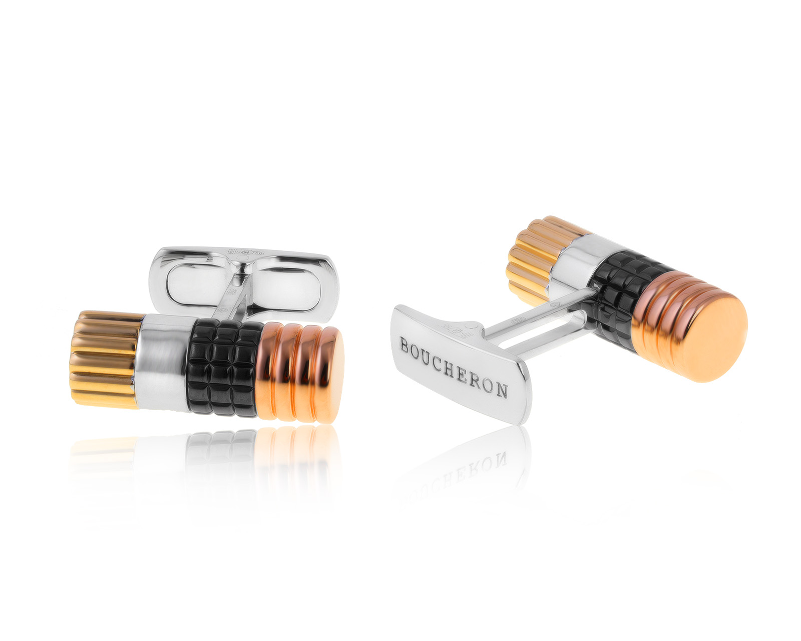 Оригинальные золотые запонки Boucheron Quatro 270621/3 Оригинальные золотые запонки Boucheron Quatro 270621/3
