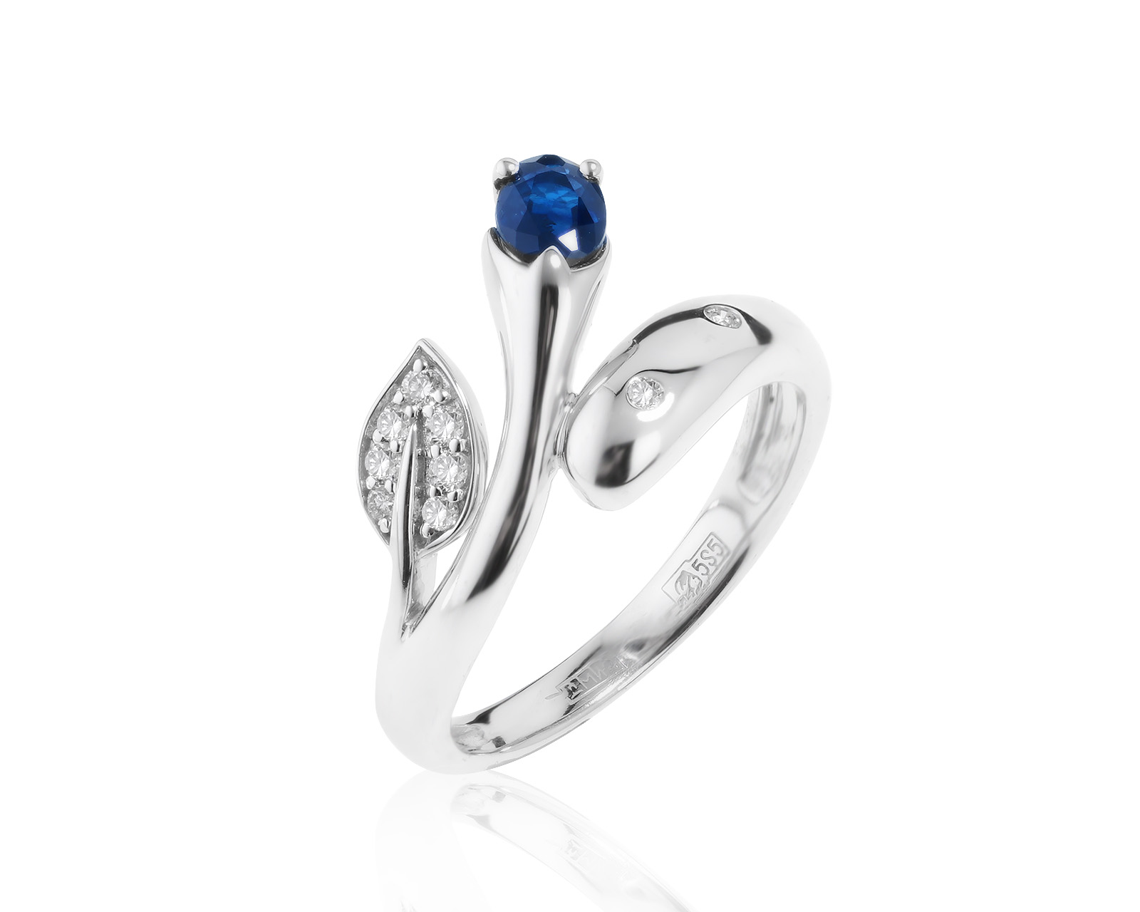 Изысканное золотое кольцо с сапфиром 0.38ct 020222/7