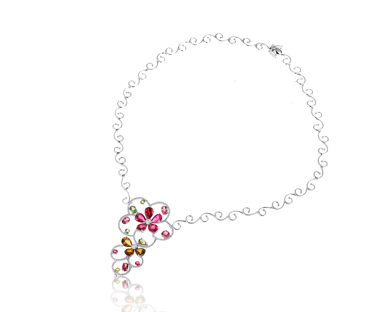 Притягательное золотое колье с турмалинами 11.27ct