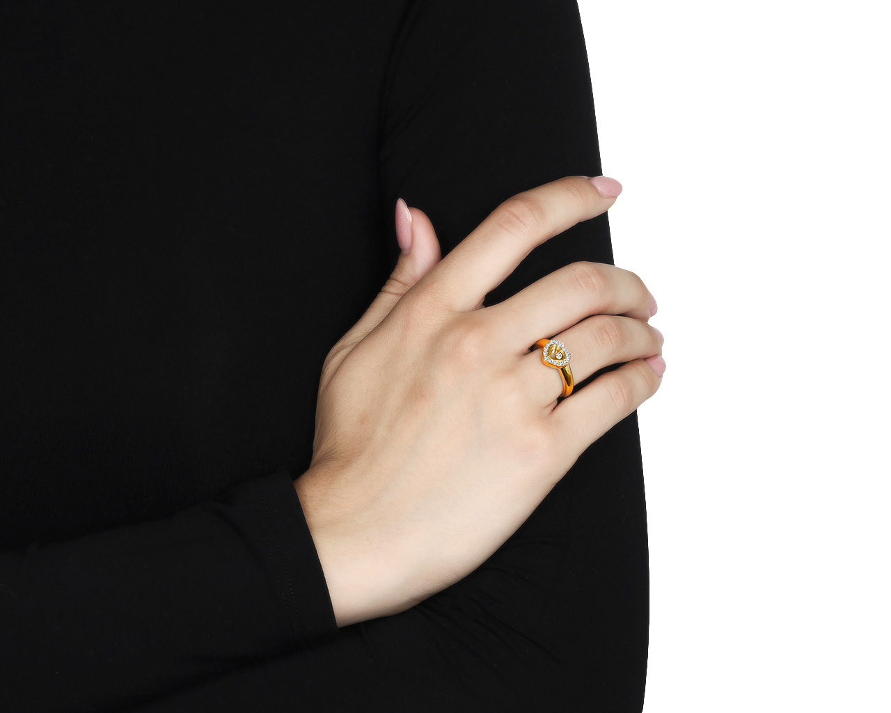 Оригинальное золотое кольцо с бриллиантами 0.23ct Chopard Happy Diamonds
