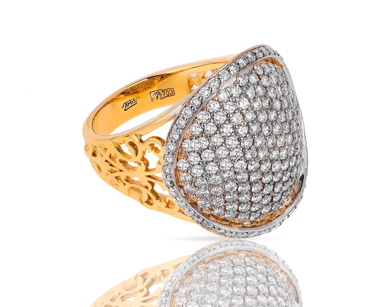 Роскошное золотое кольцо с бриллиантами 2.50ct 220718/1