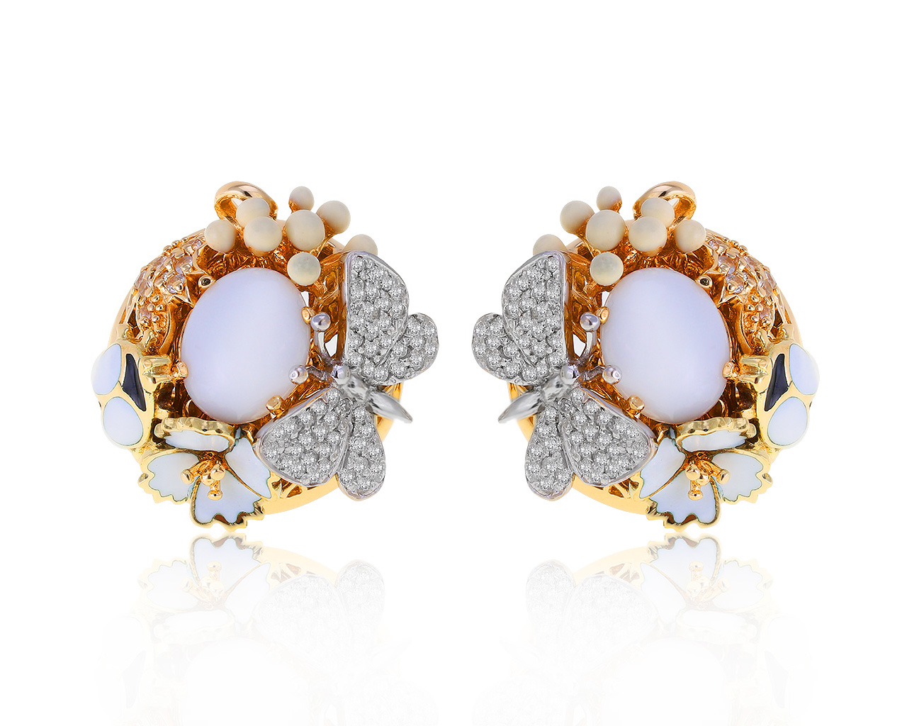 Оригинальные золотые серьги с ониксом 4.01ct Roberto Bravo 221220/8