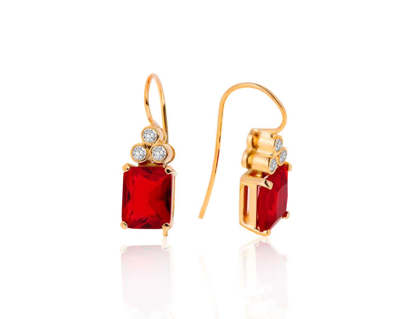 Великолепные золотые серьги с бриллиантами 0.28ct