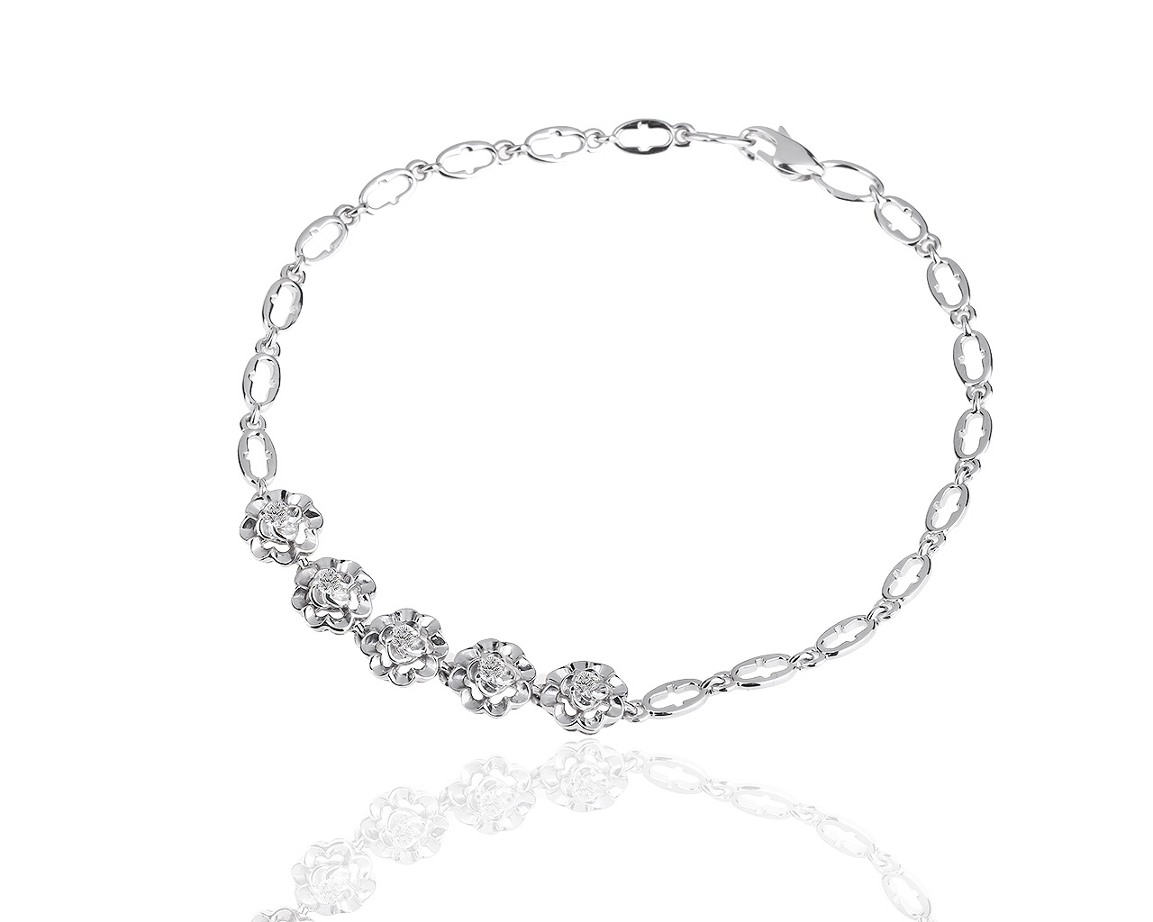 Красивый золотой браслет с бриллиантами 0.15ct