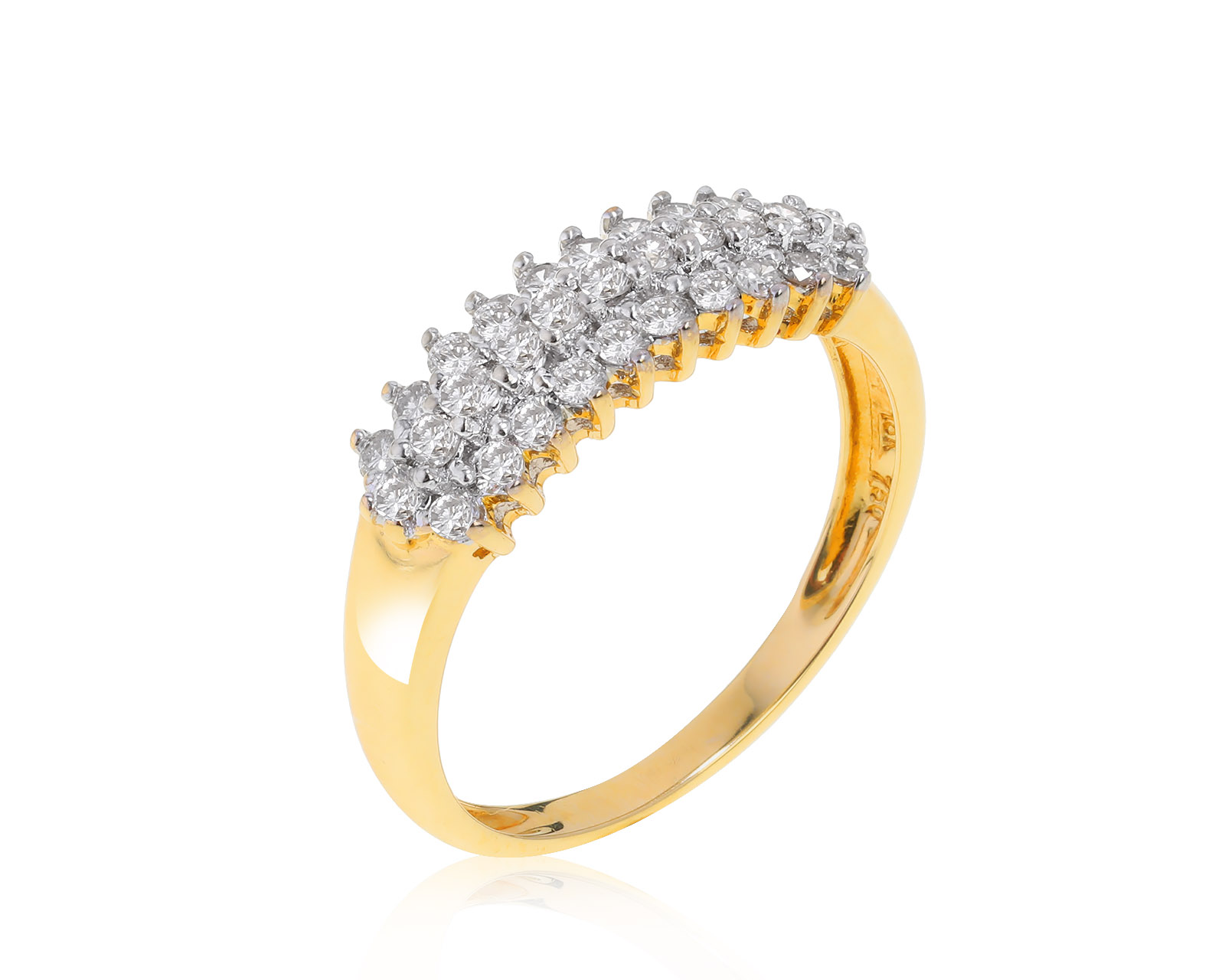 Безупречное золотое кольцо с бриллиантами 0.52ct