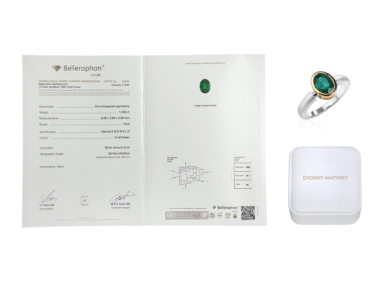 Золотое кольцо с изумрудом Замбия 1.34ct Evgeny Matveev