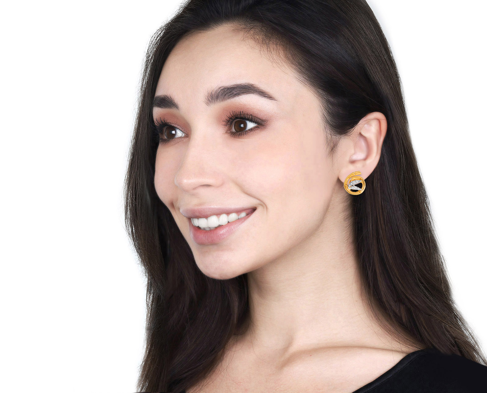 Оригинальные золотые серьги Carrera y Carrera Bambu Tao Mini