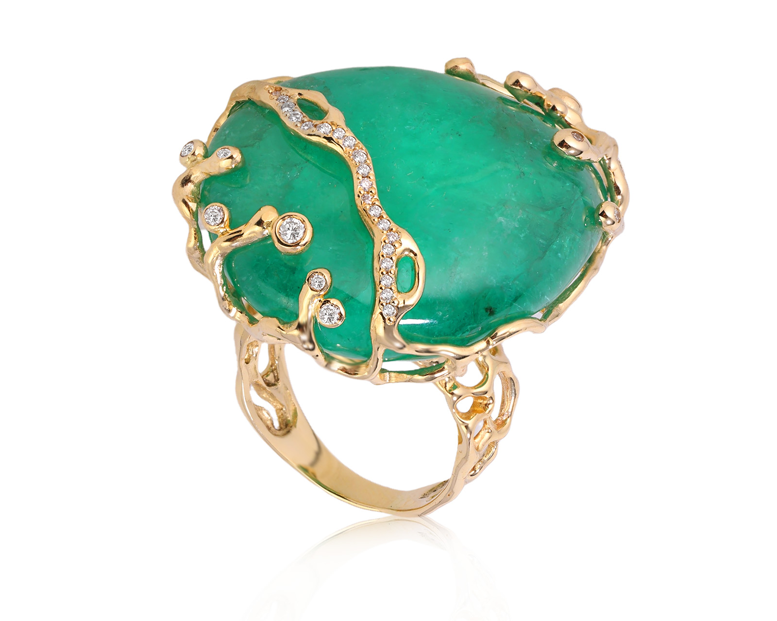 Золотое кольцо с бериллом 75.55ct и бриллиантами 0.24ct 280226/9