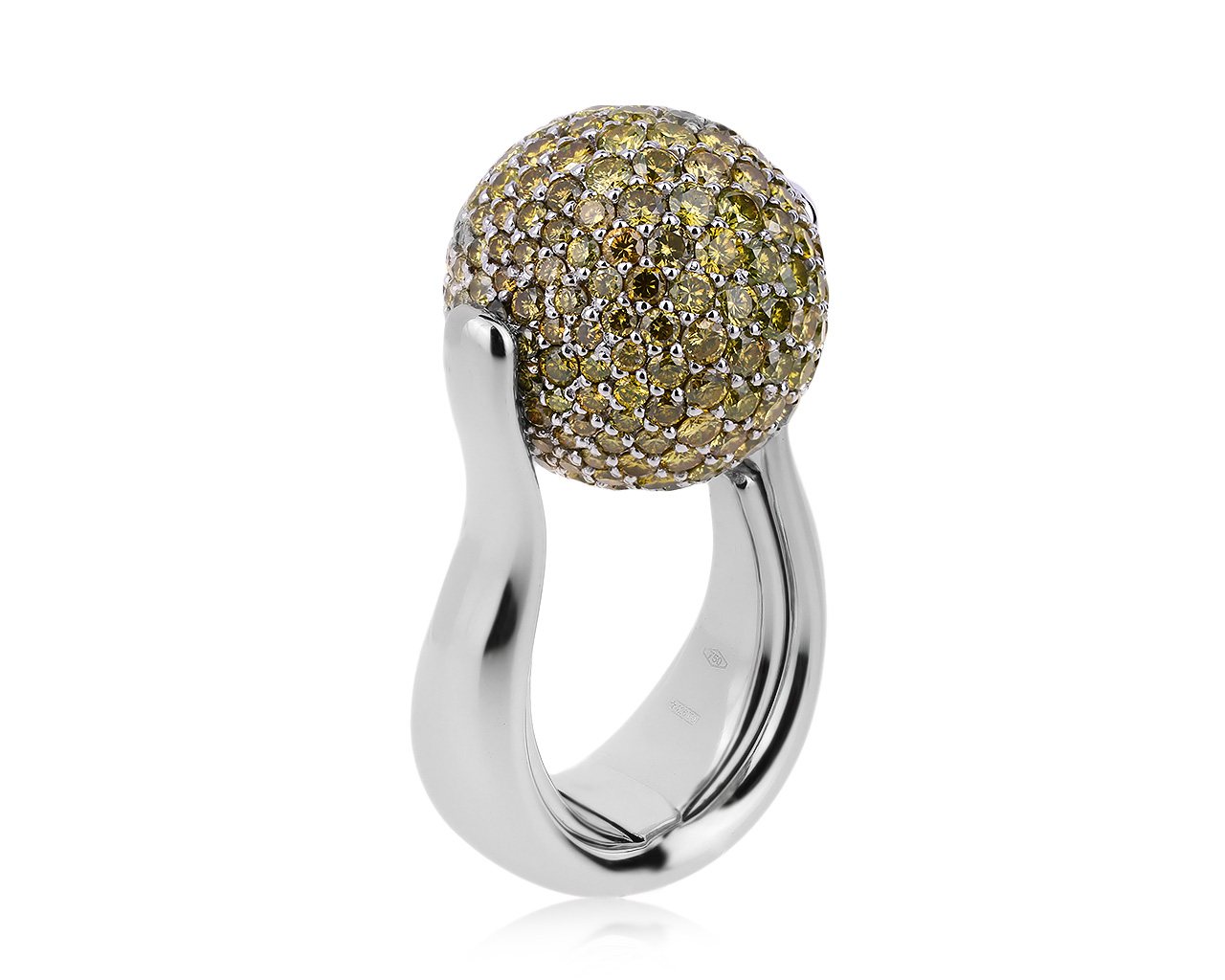 Оригинальное золотое кольцо с бриллиантами 6.80ct Roberto Demeglio