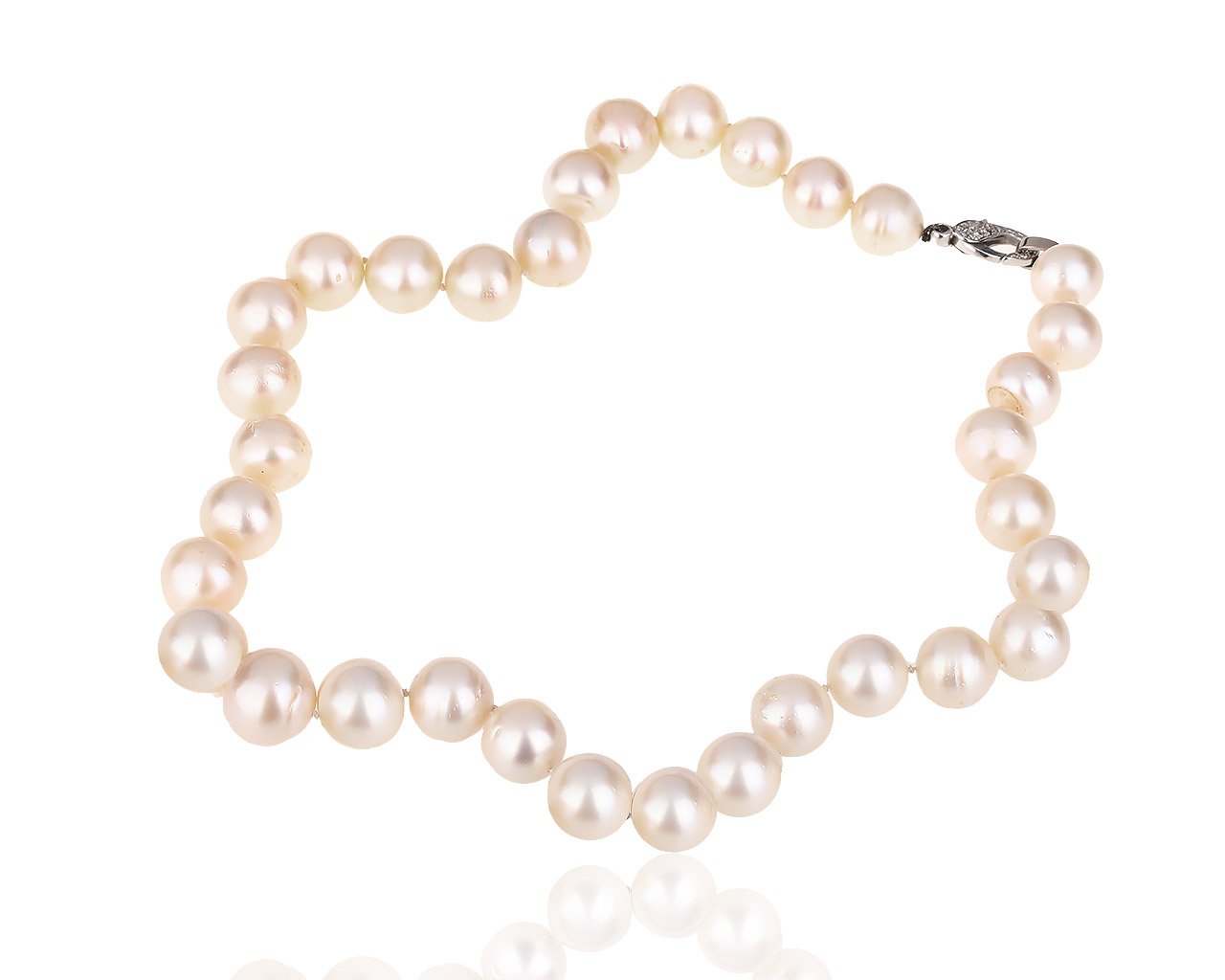 Золотое ожерелье с крупным жемчугом и бриллиантами 0.40ct 220518/25