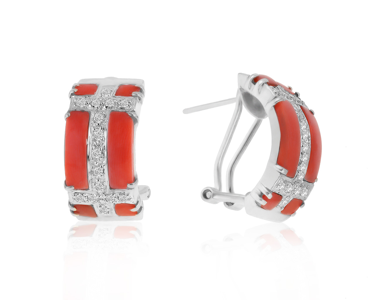 Богатые золотые серьги с бриллиантами 0.35ct 050321/10