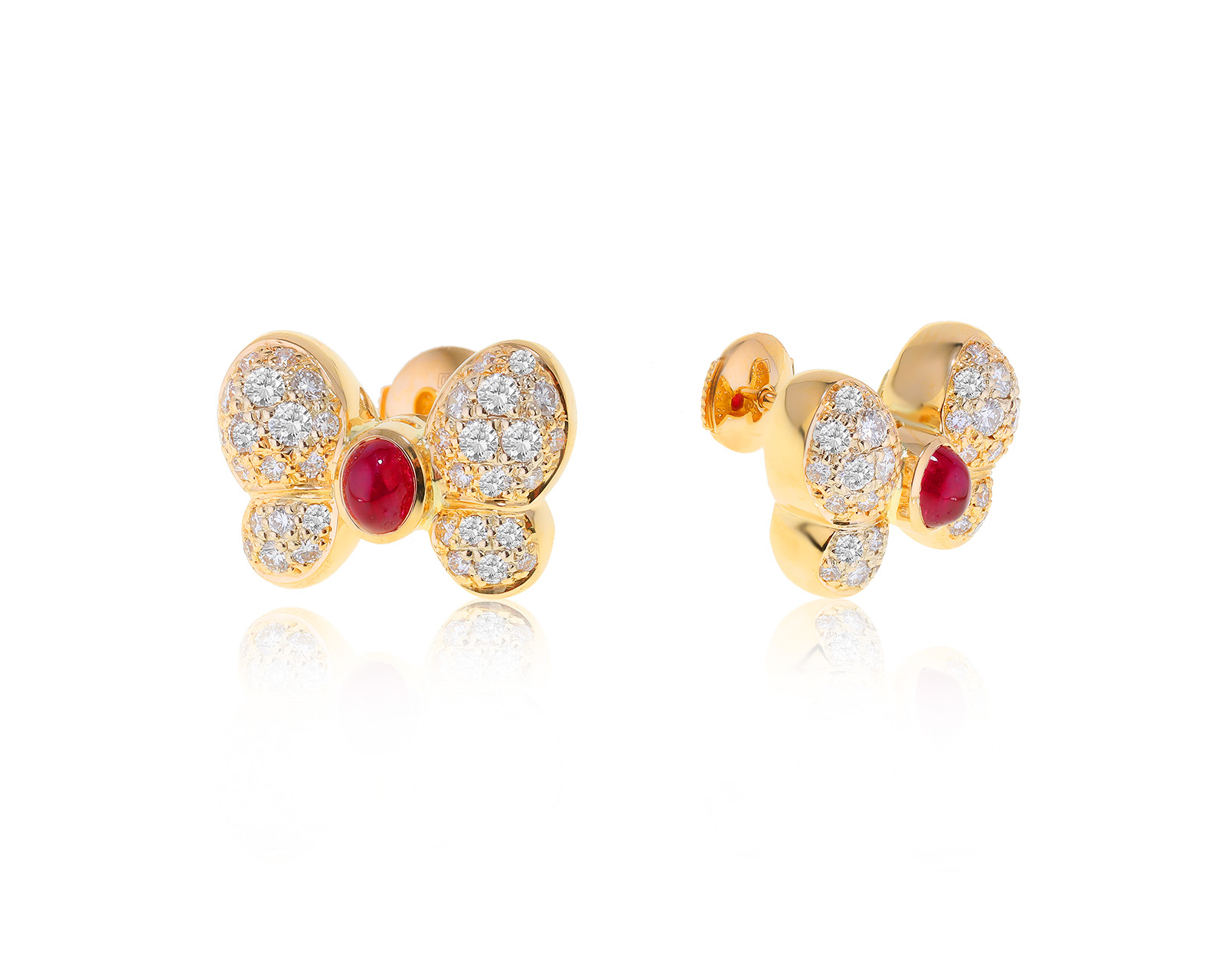 Оригинальные золотые серьги с рубинами 1.09ct Chopard 280922/6