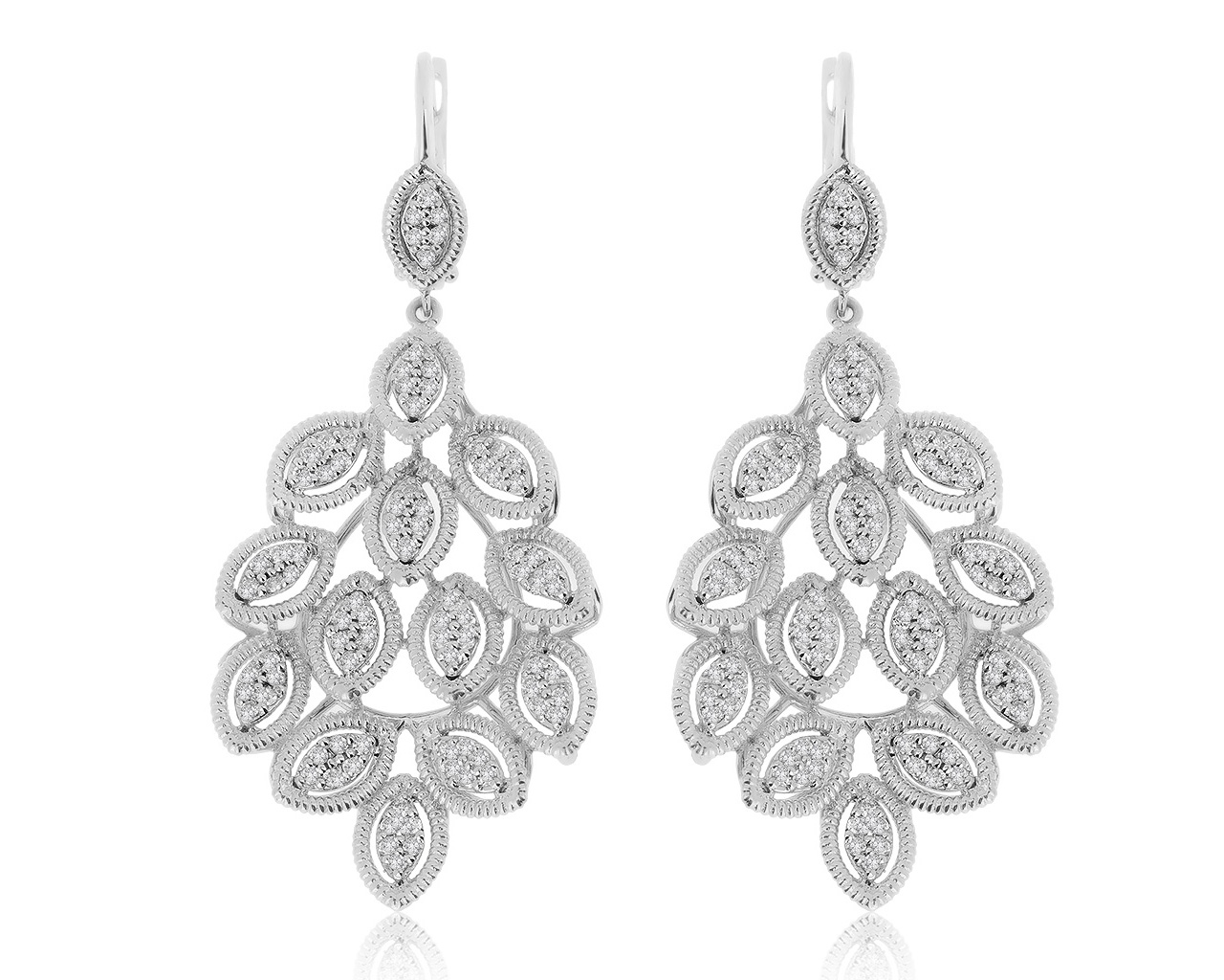 Великолепные золотые серьги с бриллиантами 1.10ct 151020/17