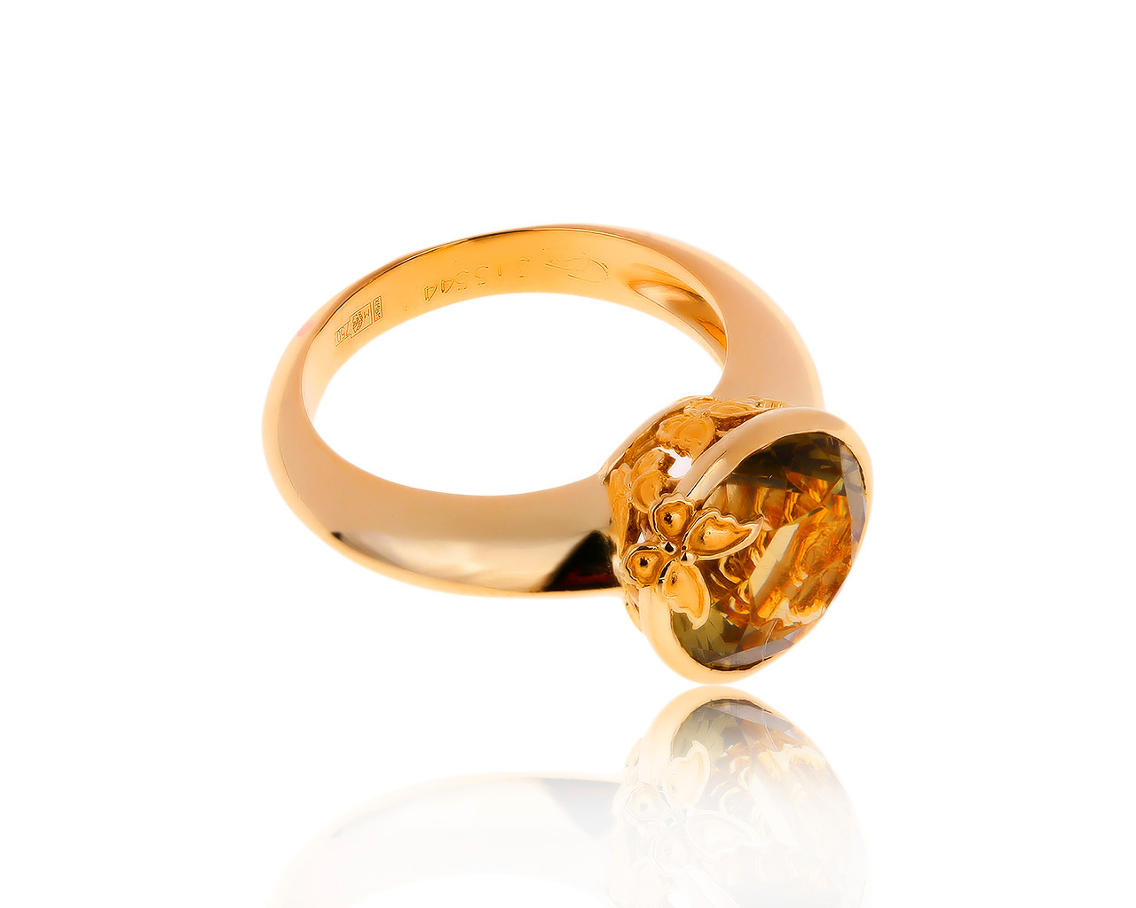 Оригинальное золотое кольцо с цитрином 3.95ct Carrera y Carrera