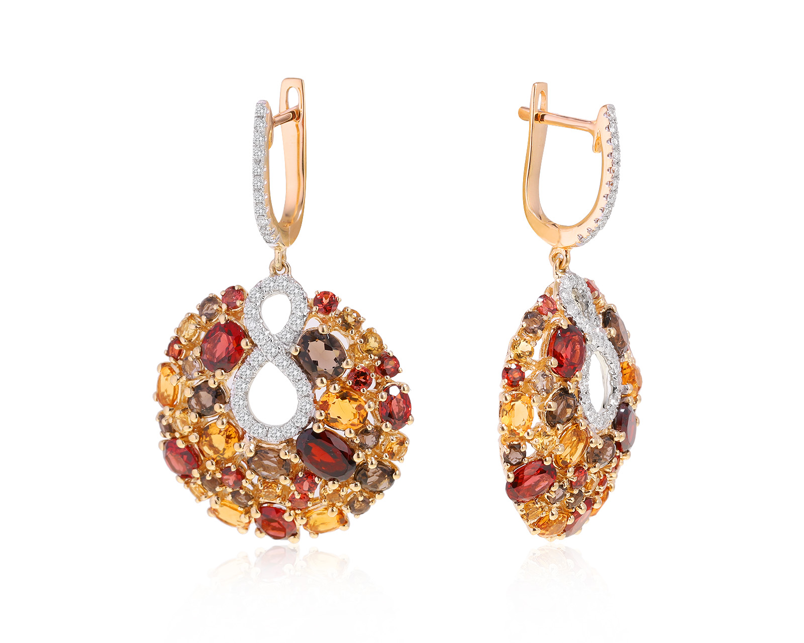 Завораживающие золотые серьги с гранатами 3.84ct 151221/4