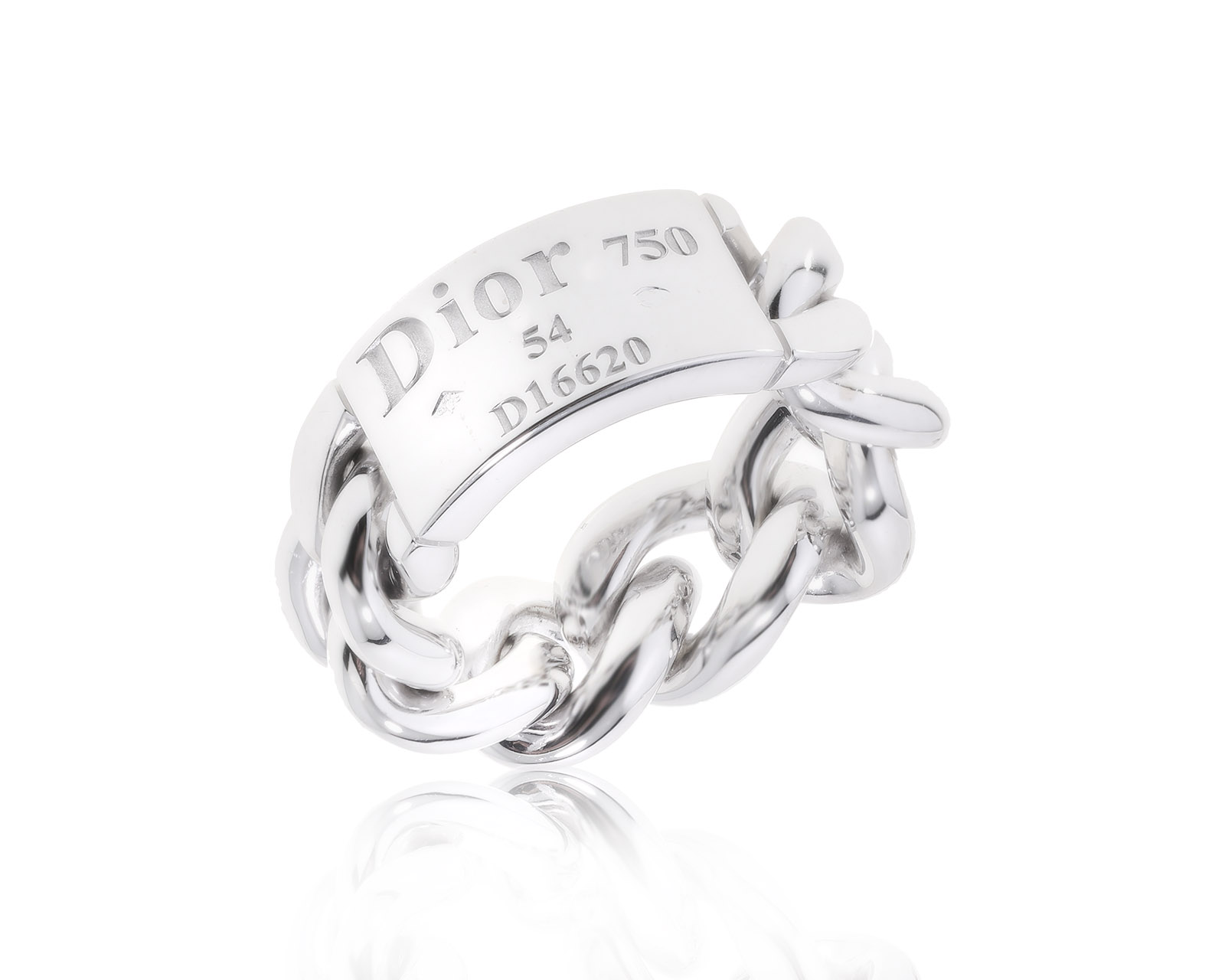 Оригинальное золотое кольцо Dior Gourmette Chain 151222/3