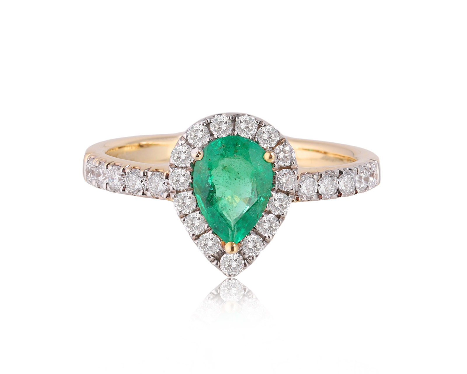 Золотое кольцо с изумрудом 0.66ct и бриллиантами 0.38ct 191025/6