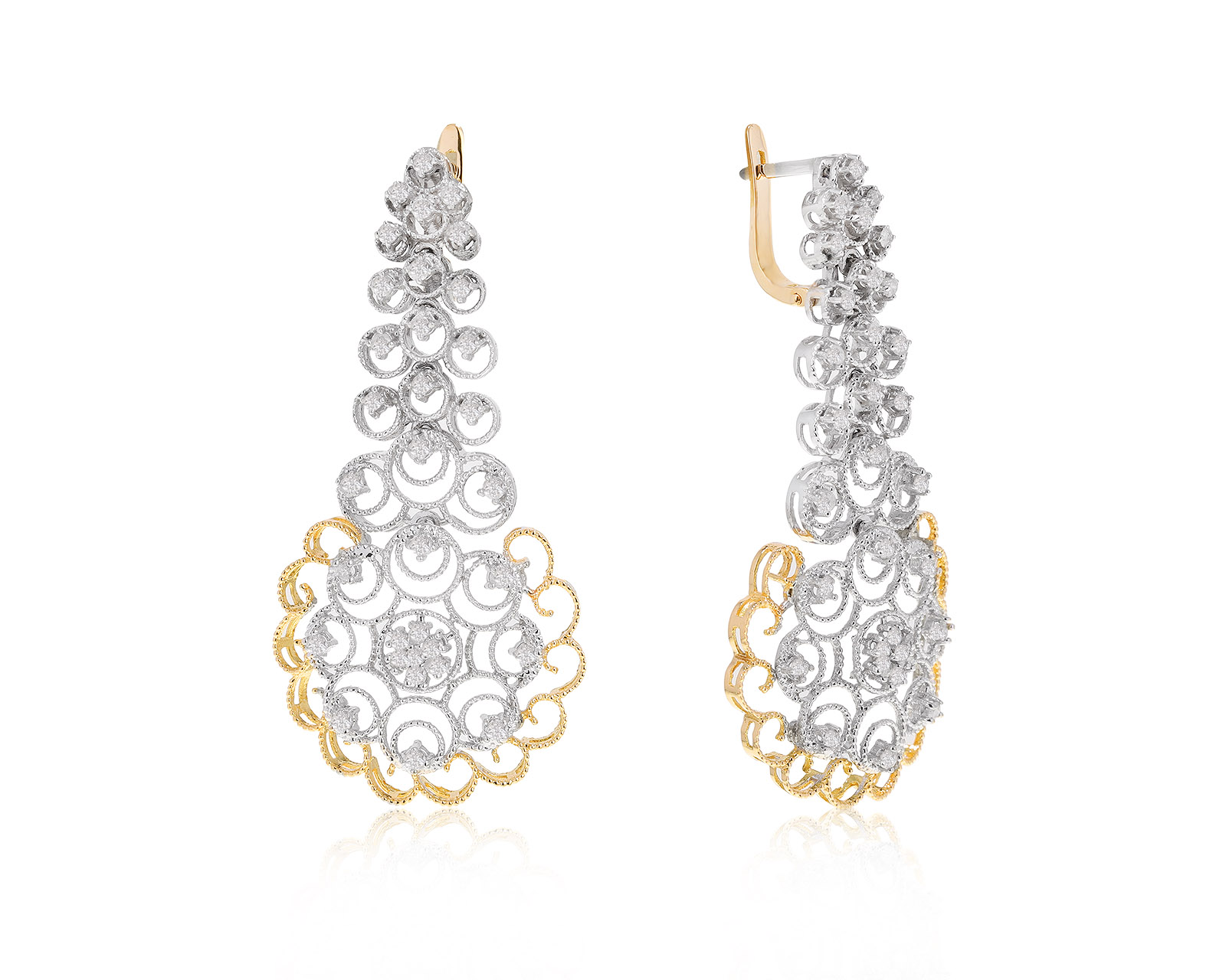 Безупречные золотые серьги с бриллиантами 0.80ct 181221/14